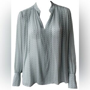 RARE Rag & Bone NWT CARLY CHIFFON PRINTED TOP in GREEN MULTI—XS